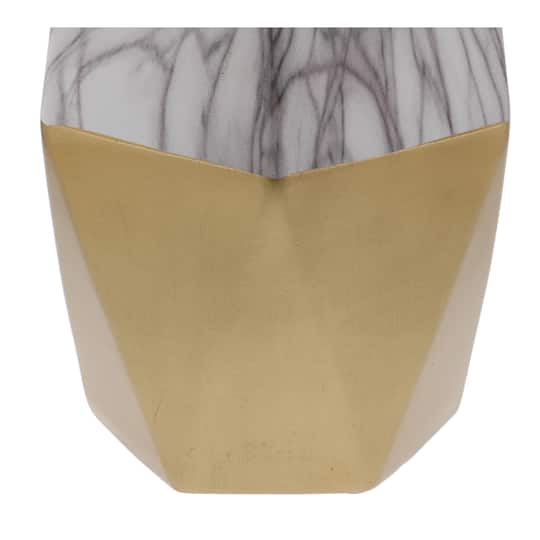 18" Gold Stoneware Contemporary Vase